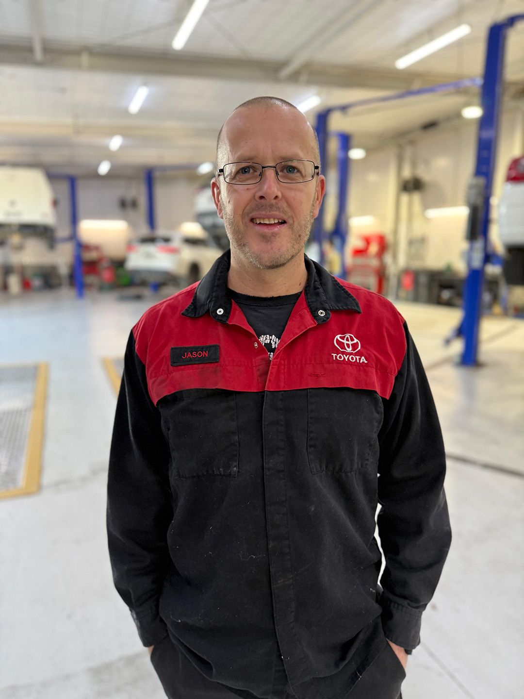 Vaughan in the BMG Store service workshop